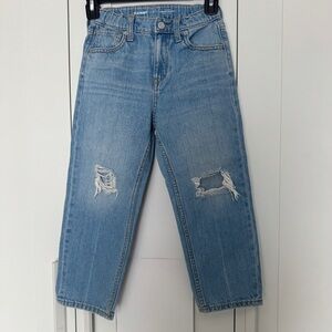 Old Navy Light Blue Distressed Straight-Leg Jeans
